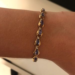 Oval Tanzanite & Diamond 14K Yellow Gold Bracelet
